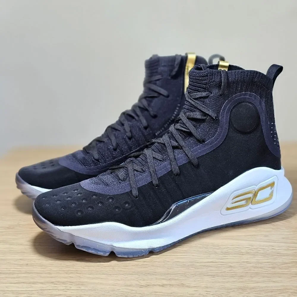Under Armour Curry 4 'More Dimes' Women's Shoes 9.5 1298306-001 Black Gold White